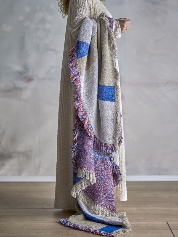 Bloomingville Clarita pläd flerfärgad 160x130 cm