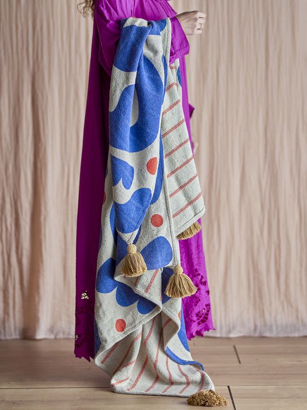 Bloomingville Eviaya pläd flerfärgad 160x130 cm