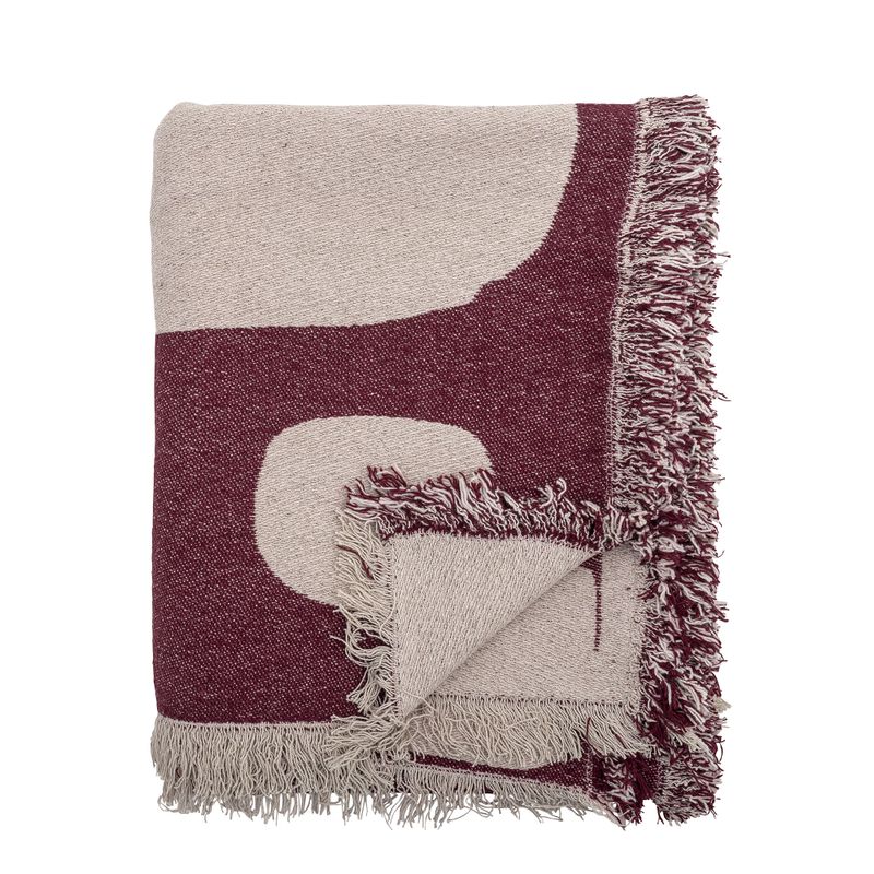 Bloomingville Olica pläd röd 160x130 cm