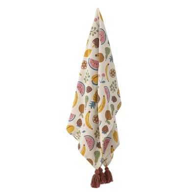 Bloomingville Fruitta pläd flerfärgad 160x130 cm