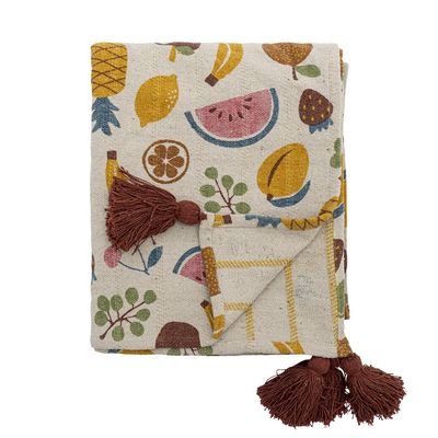 Bloomingville Fruitta pläd flerfärgad 160x130 cm