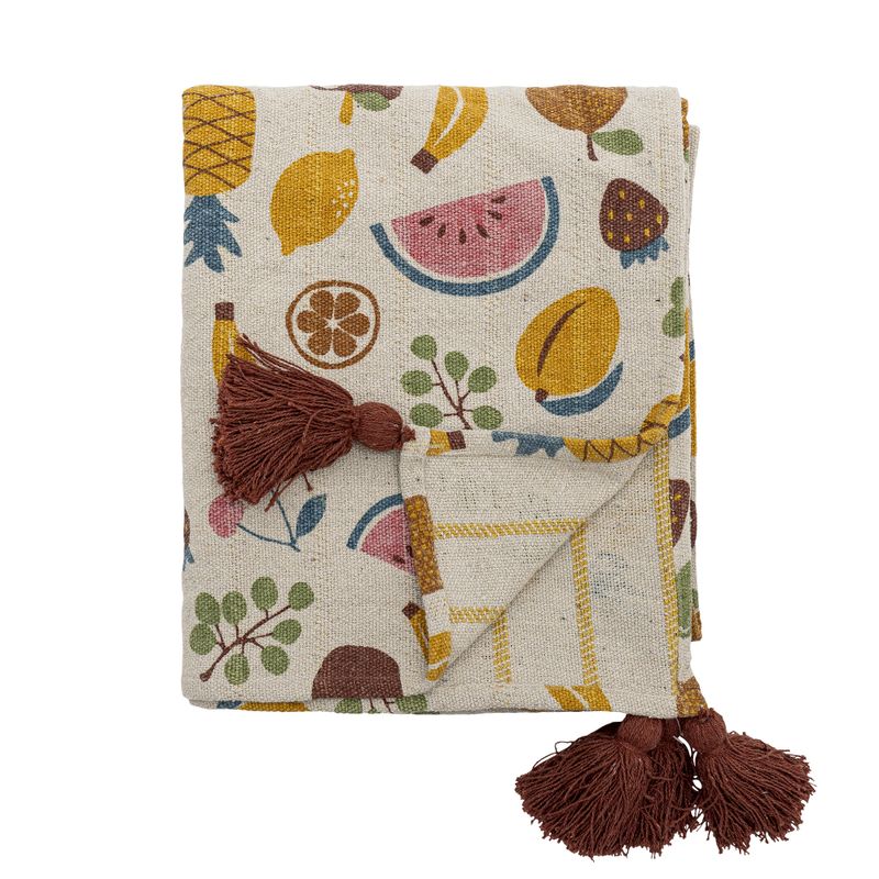 Bloomingville Fruitta pläd flerfärgad 160x130 cm