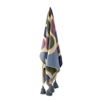 Bloomingville Salacia pläd flerfärgad 160x130 cm