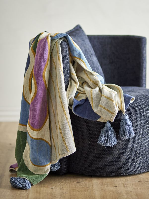 Bloomingville Salacia pläd flerfärgad 160x130 cm