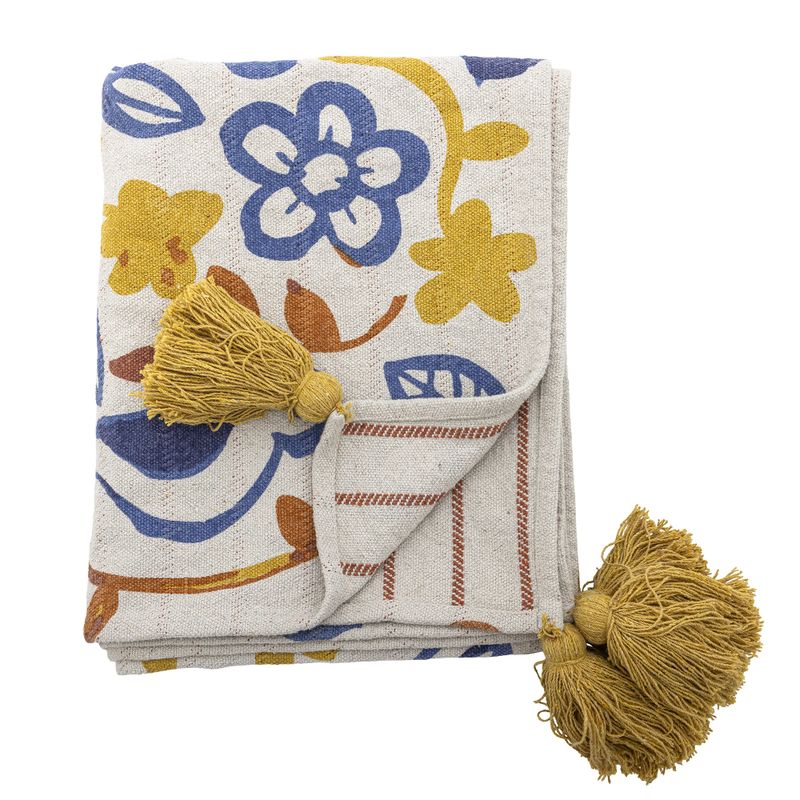 Bloomingville Figuria pläd flerfärgad 160x130 cm