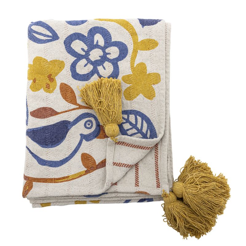 Bloomingville Figuria pläd flerfärgad 160x130 cm