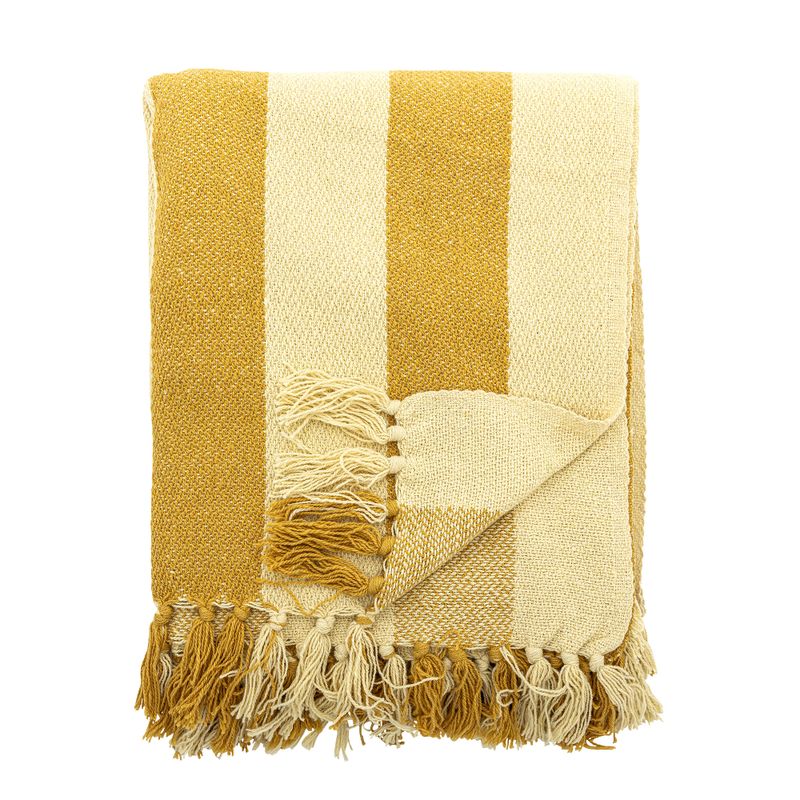 Bloomingville Frello pläd gul 160x130 cm