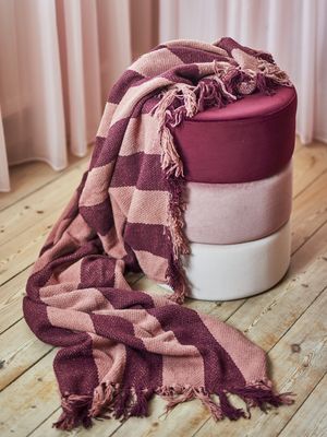 Bloomingville Frello pläd röd 160x130 cm