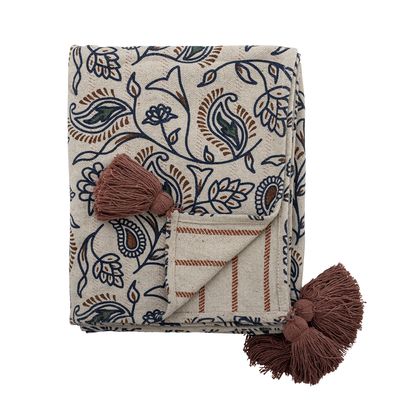 Bloomingville Paisley pläd flerfärgad 160x130 cm