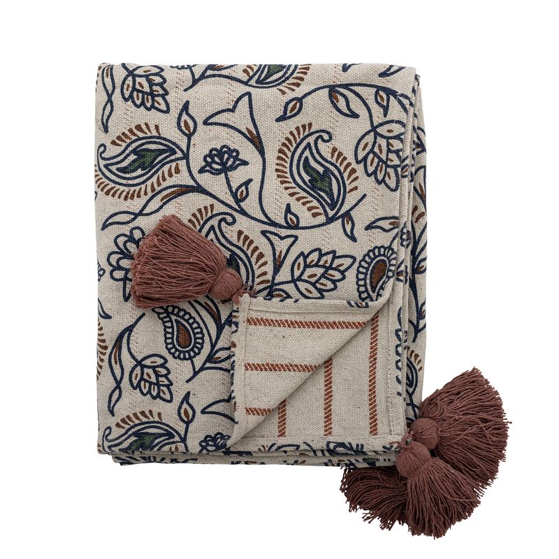 Bloomingville Paisley pläd flerfärgad 160x130 cm