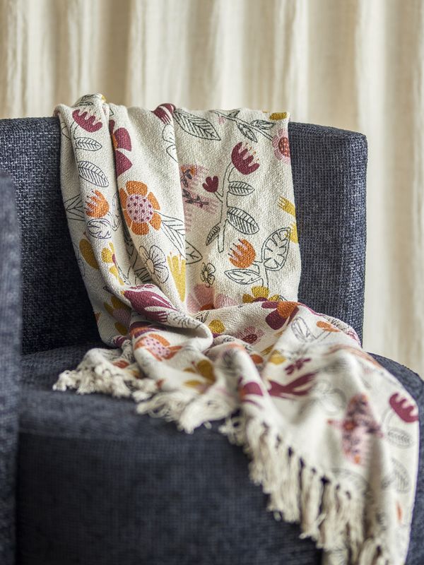 Bloomingville Vivielle pläd flerfärgad 160x130 cm