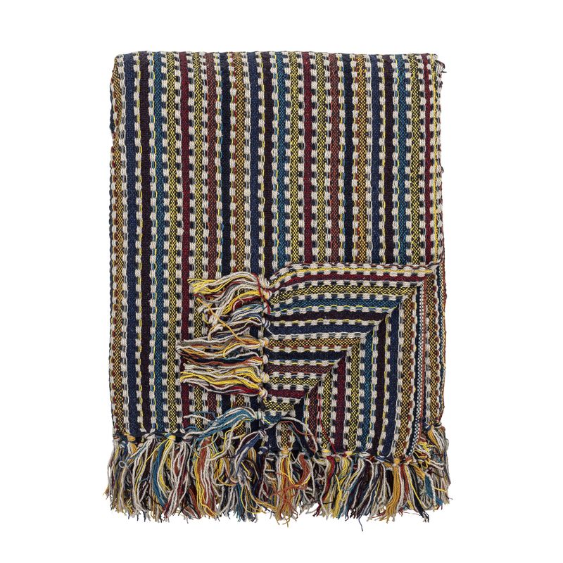 Bloomingville Lazzario pläd flerfärgad 160x130 cm
