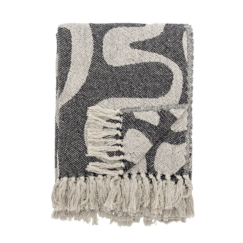 Bloomingville Salobre pläd svart 160x130 cm