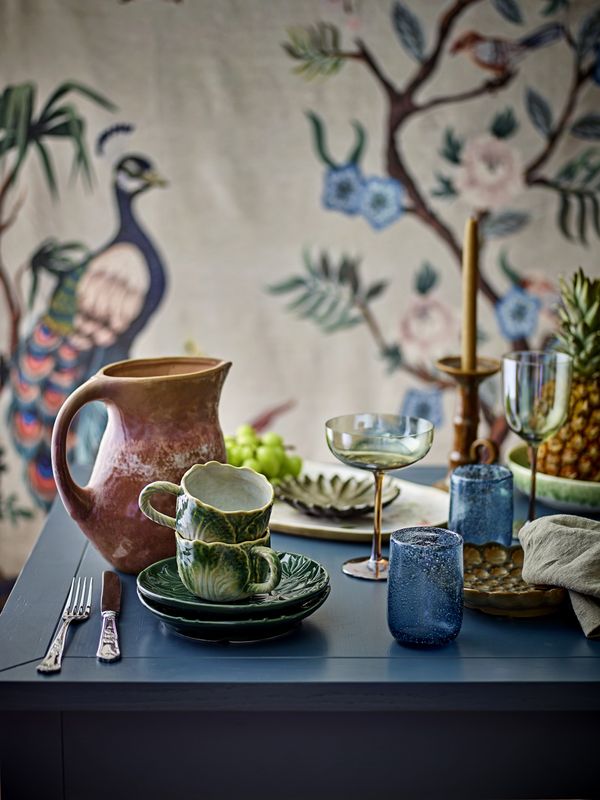Bloomingville Peacock pläd grön 160x130 cm