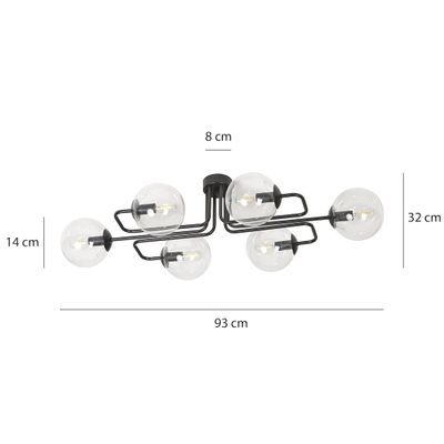 Emibig Lighting Taklampa BRENDI 6A BL TRANSPARENT