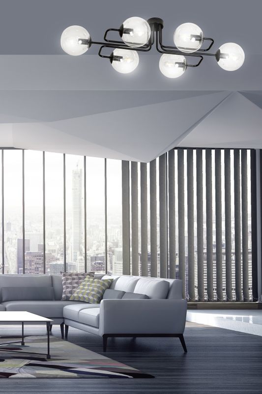 Emibig Lighting Taklampa BRENDI 6A BL TRANSPARENT