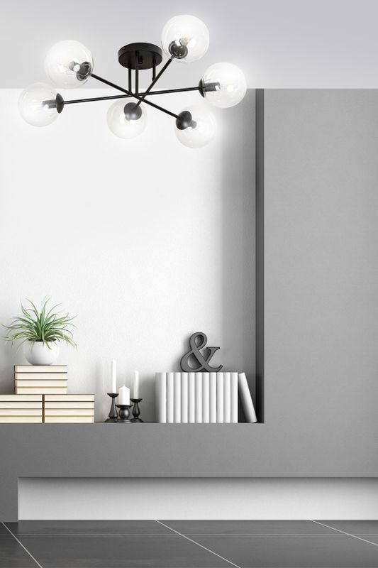 Emibig Lighting Taklampa BRENDI 6B BL TRANSPARENT