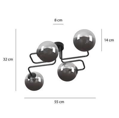 Emibig Lighting Taklampa BRENDI 4 BL GRAFIT