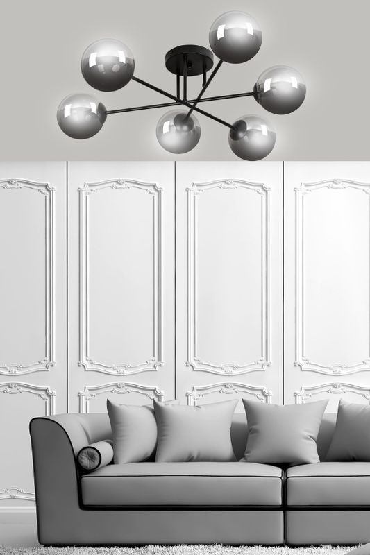 Emibig Lighting Taklampa BRENDI 6B BL GRAFIT