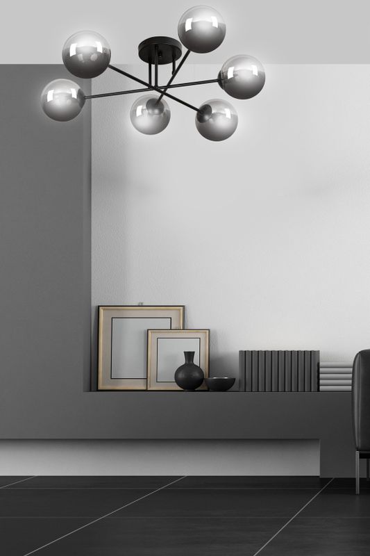 Emibig Lighting Taklampa BRENDI 6B BL GRAFIT