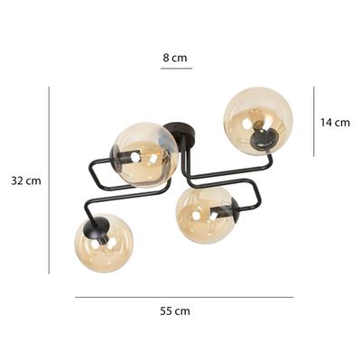 Emibig Lighting Taklampa BRENDI 4 BL HONUNG