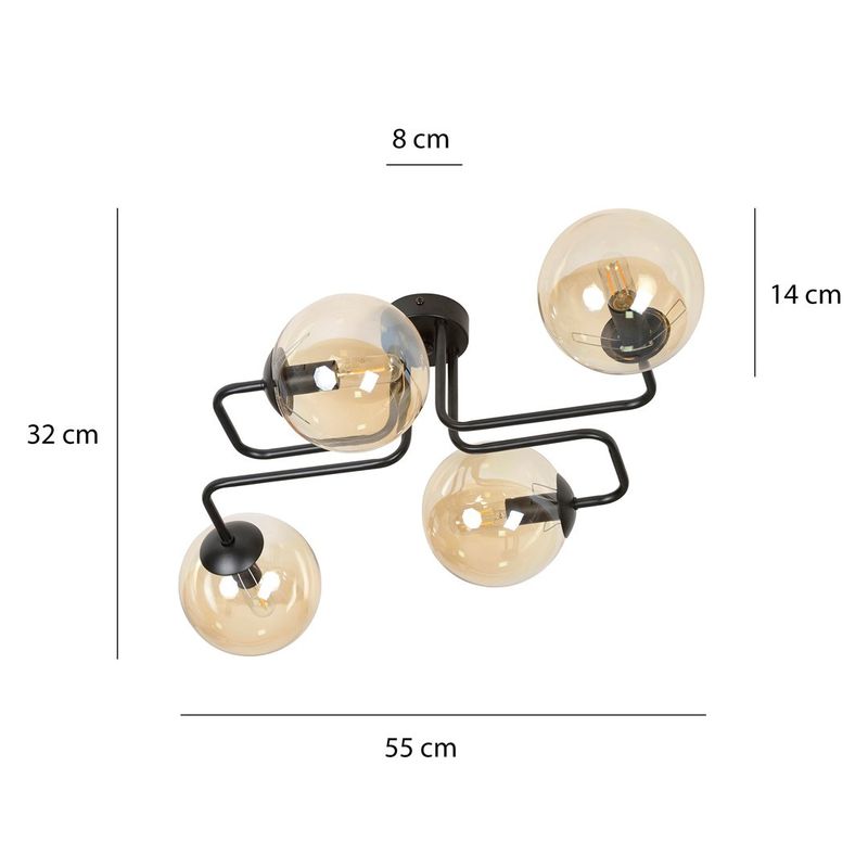 Emibig Lighting Taklampa BRENDI 4 BL HONUNG