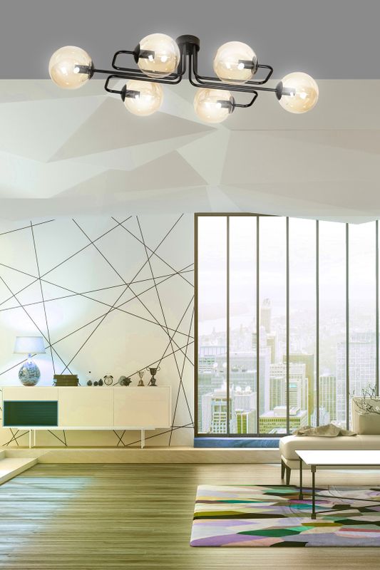Emibig Lighting Taklampa BRENDI 6A BL HONUNG