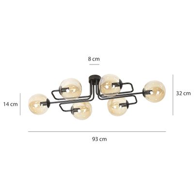 Emibig Lighting Taklampa BRENDI 6A BL HONUNG