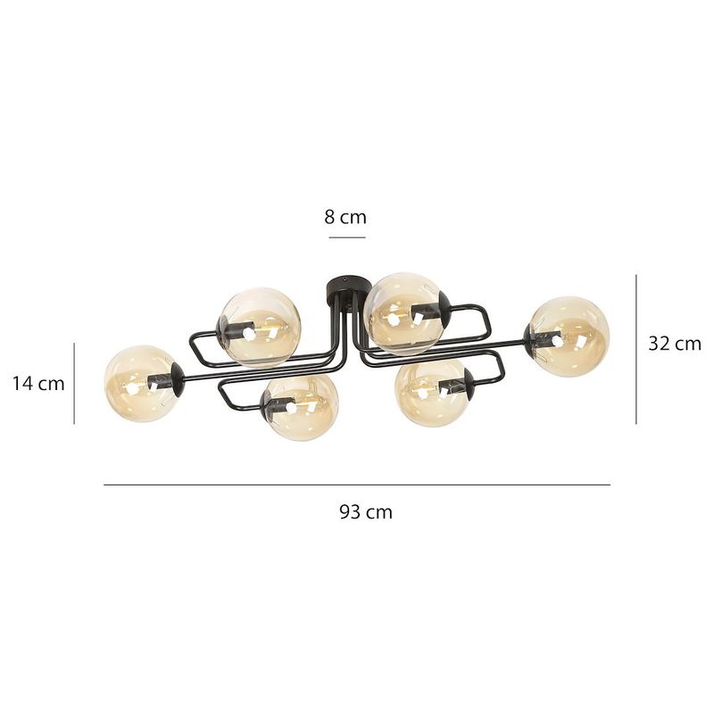 Emibig Lighting Taklampa BRENDI 6A BL HONUNG