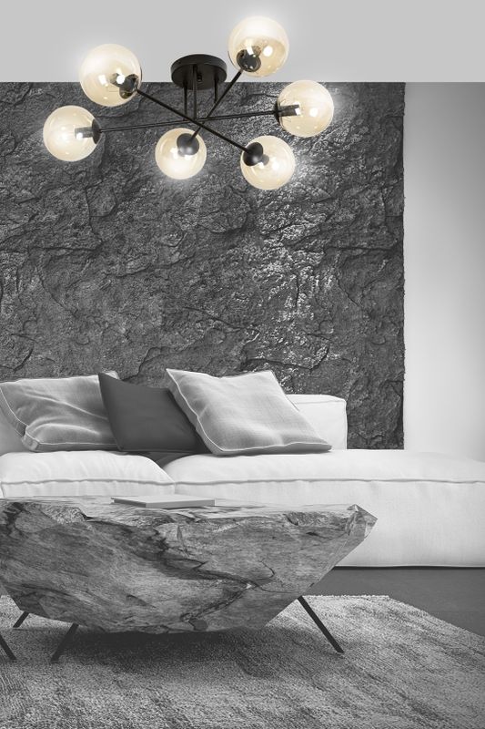 Emibig Lighting Taklampa BRENDI 6B BL HONUNG