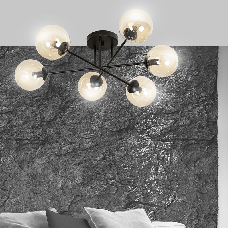 Emibig Lighting Taklampa BRENDI 6B BL HONUNG