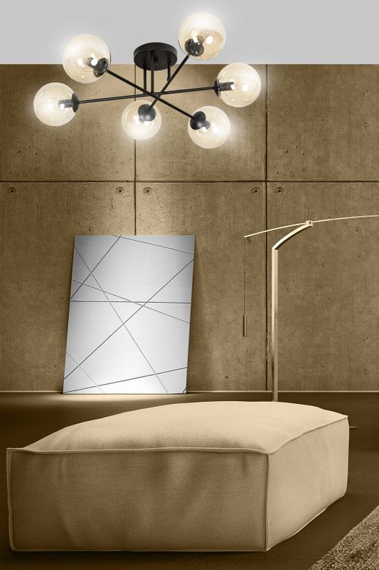 Emibig Lighting Taklampa BRENDI 6B BL HONUNG