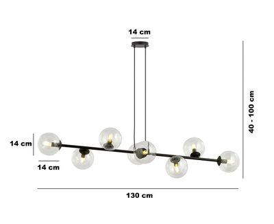 Emibig Lighting Taklampa ROSSI 8 BL TRANSPARENT
