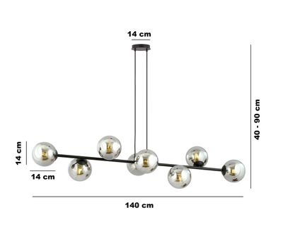 Emibig Lighting Taklampa ROSSI 8 BL GRAFIT