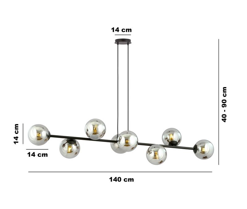 Emibig Lighting Taklampa ROSSI 8 BL GRAFIT