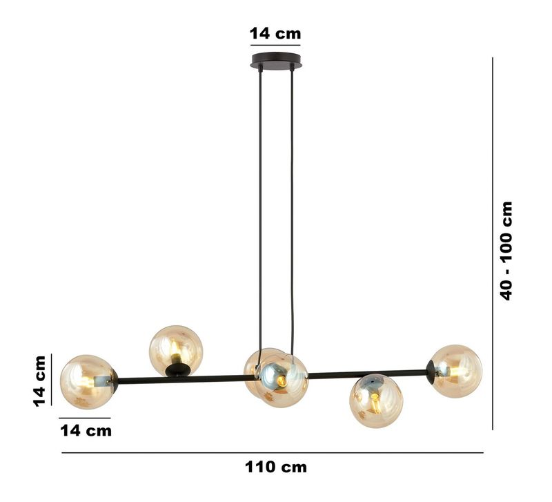 Emibig Lighting Taklampa ROSSI 6 BL HONUNG