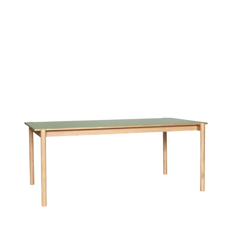 Hübsch Oblique Matbord Rektangulärt Oliv