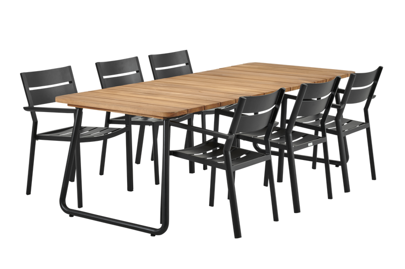 Brafab Nolli Matbord Svart/Teak