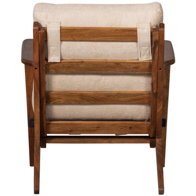 WOOOD Houston Fåtölj i Bouclé och Naturligt Akacia