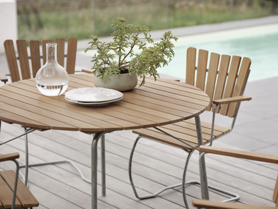 Brafab 56:an Matbord 110 cm Galvad/Teak