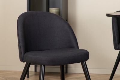 Venture Home Bianca & Velvet Runt Matbord ⌀110 Svart + 4 st Matstolar Svart