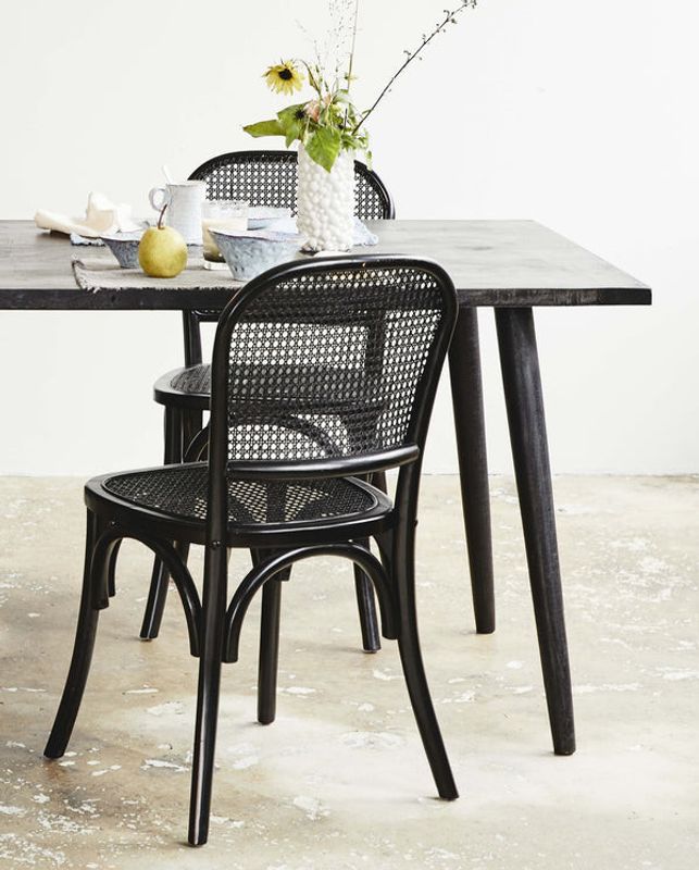 Nordal WICKY stol med flätverk, svart/svart