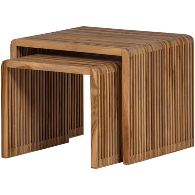 WOOOD Jasmijn Sidobord Återvunnet Teak - Set om 2