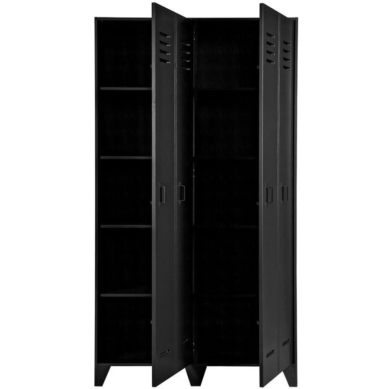 WOOOD Stijn Hög 2-Dörrars Lockerskåp Svart