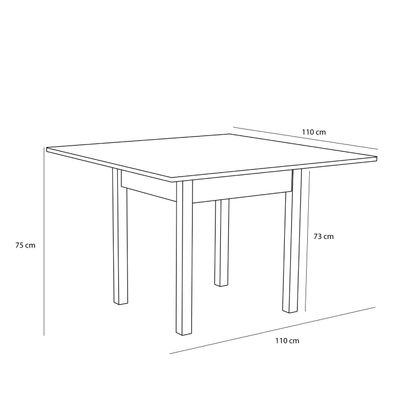 Hübsch Geo Matbord Natur 110x110xh75cm