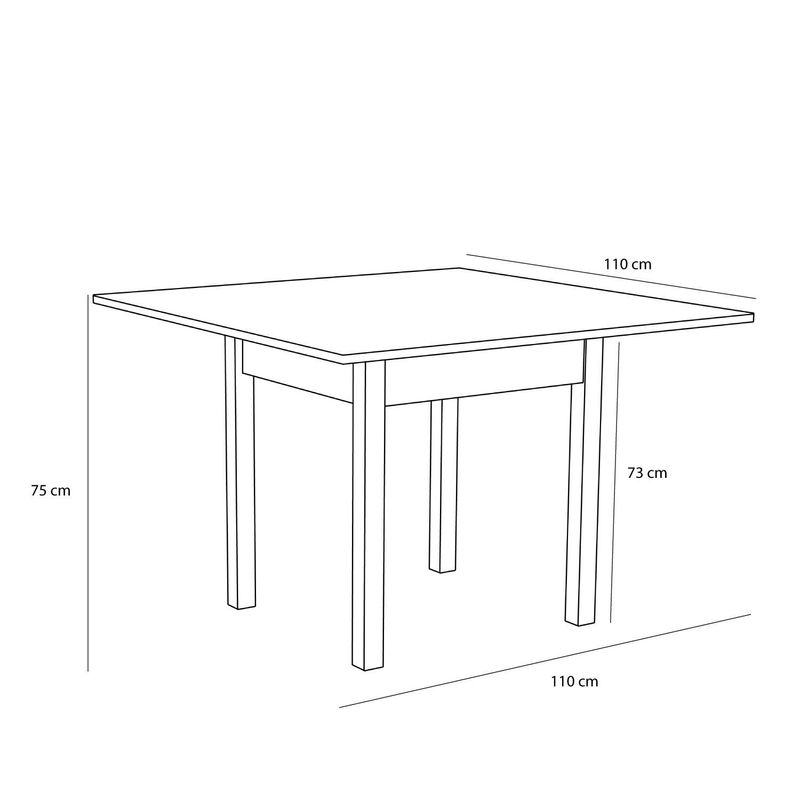 Hübsch Geo Matbord Natur 110x110xh75cm