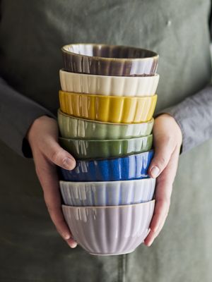 Bloomingville Latina Skål, Grön, Stengods 9 cm 6-pack