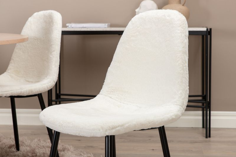 Venture Home Bianca & Polar Runt Matbord ⌀110 Vitputsad + 4 st Matstolar Vit