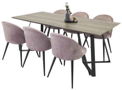 Venture Home Matgrupp Marina med Velvet-stolar