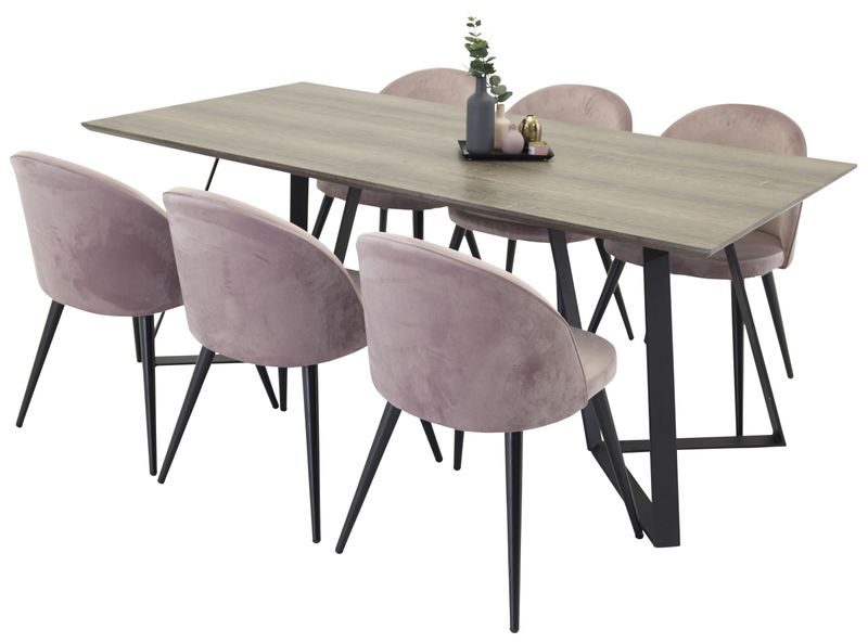 Venture Home Matgrupp Marina med Velvet-stolar
